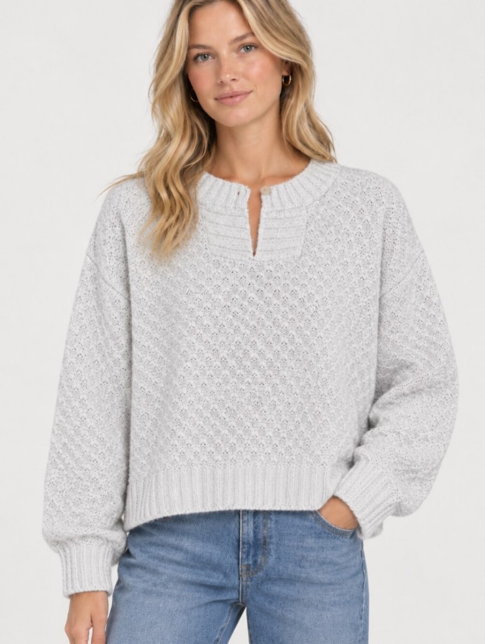 Wooden Ships Textured Sweater Mohair Wool Blend S/M